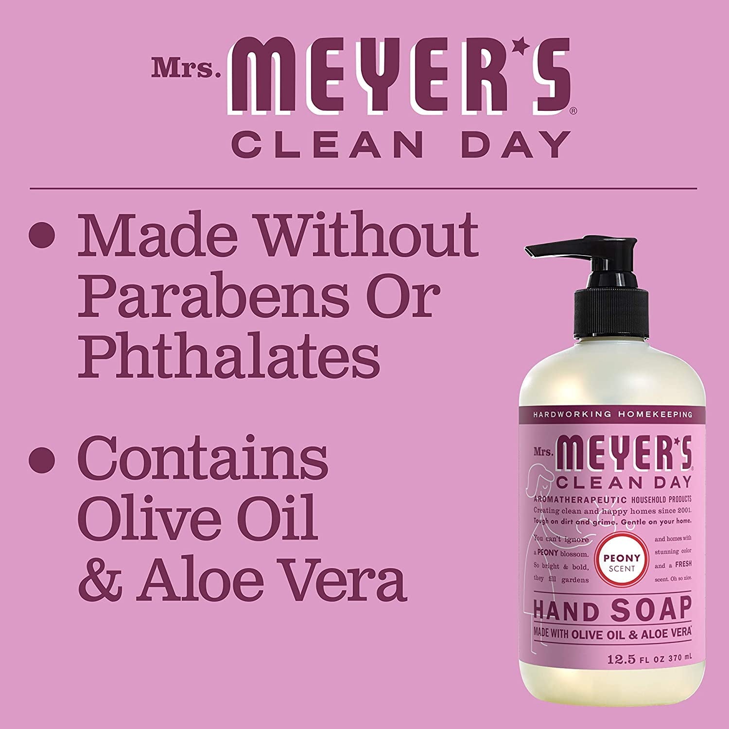 Mrs. Meyer's Liquid Hand Soap Peony, 12.5 OZ (Pack 6)