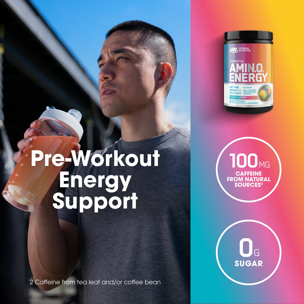Optimum Nutrition Amino Energy Rainbow Sherbet 30 Serving