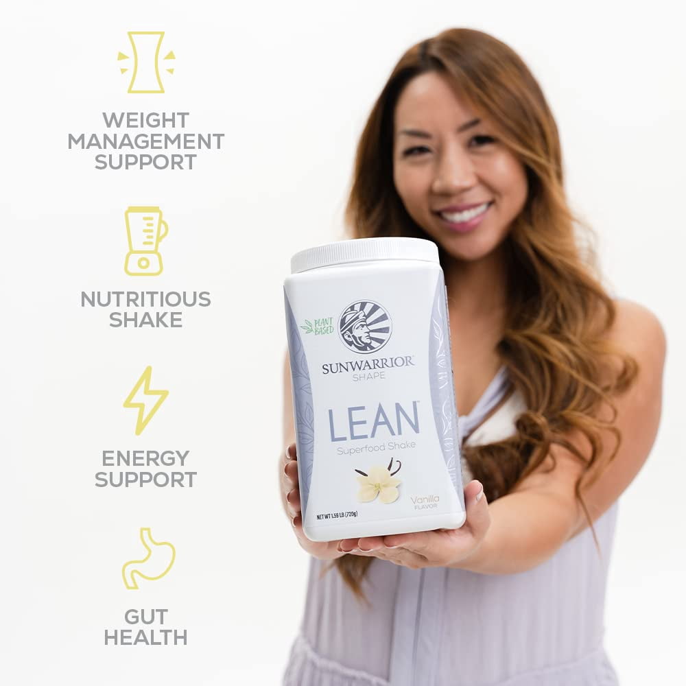 Sunwarrior Lean Vegan Protein Powder, Vanilla, Plant-Based Superfood Shake, 720g