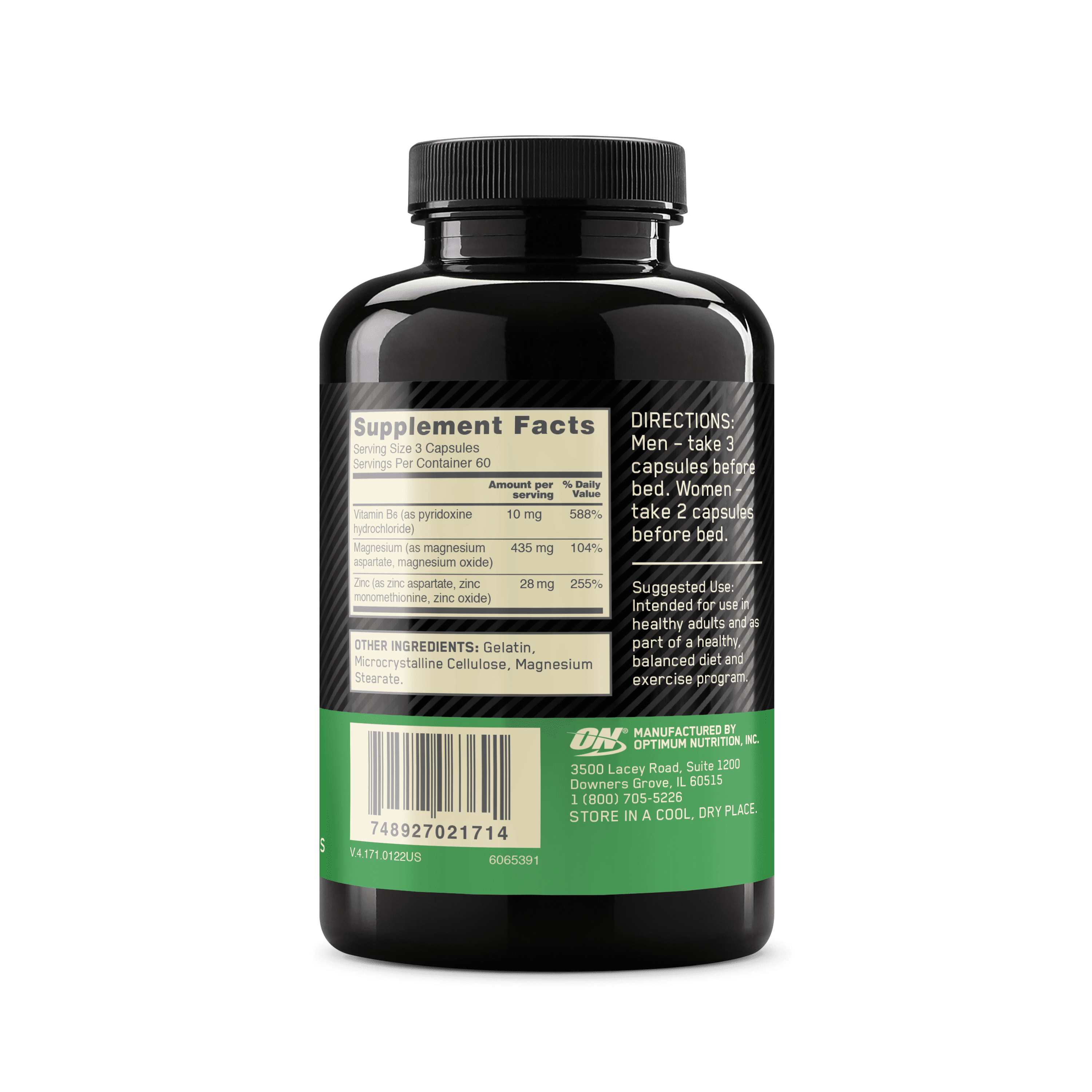 Optimum Nutrition, Zinc Magnesium Aspartate Vitamin, 180 Count