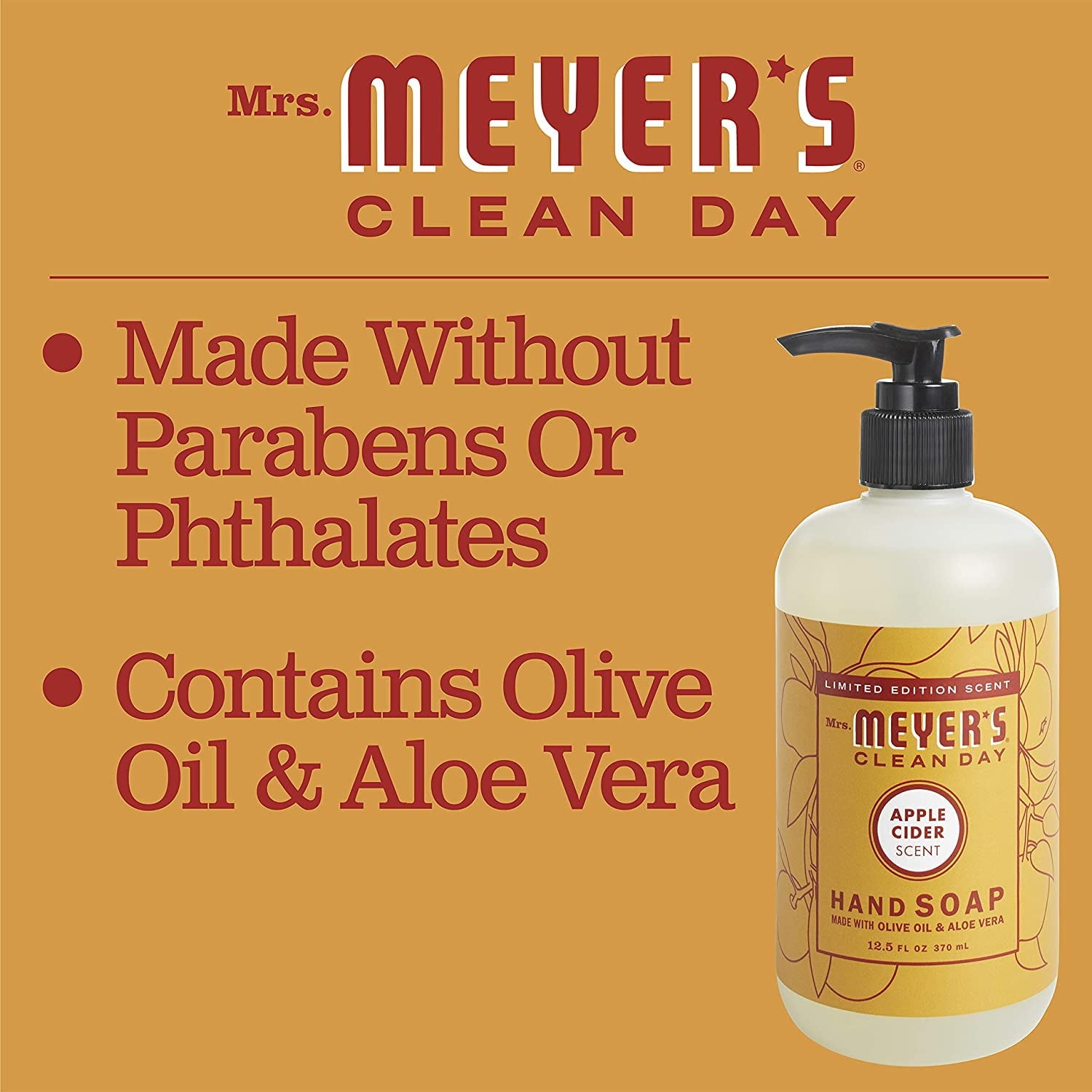 Mrs. Meyer's Liquid Hand Soap Apple Cider, 12.5 oz (Pack of 6)
