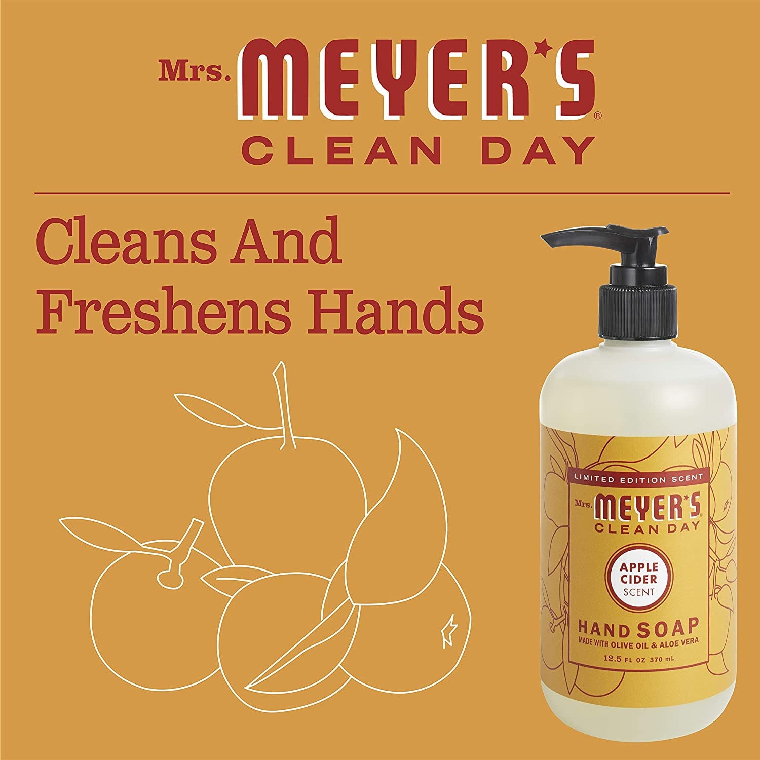 Mrs. Meyer's Liquid Hand Soap Apple Cider, 12.5 oz (Pack of 6)