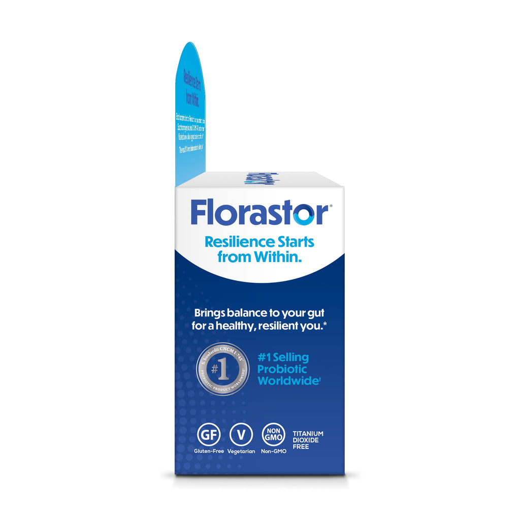 Florastor Unisex Daily Probiotic Supplement Capsules for Digestive Health, 50 Count