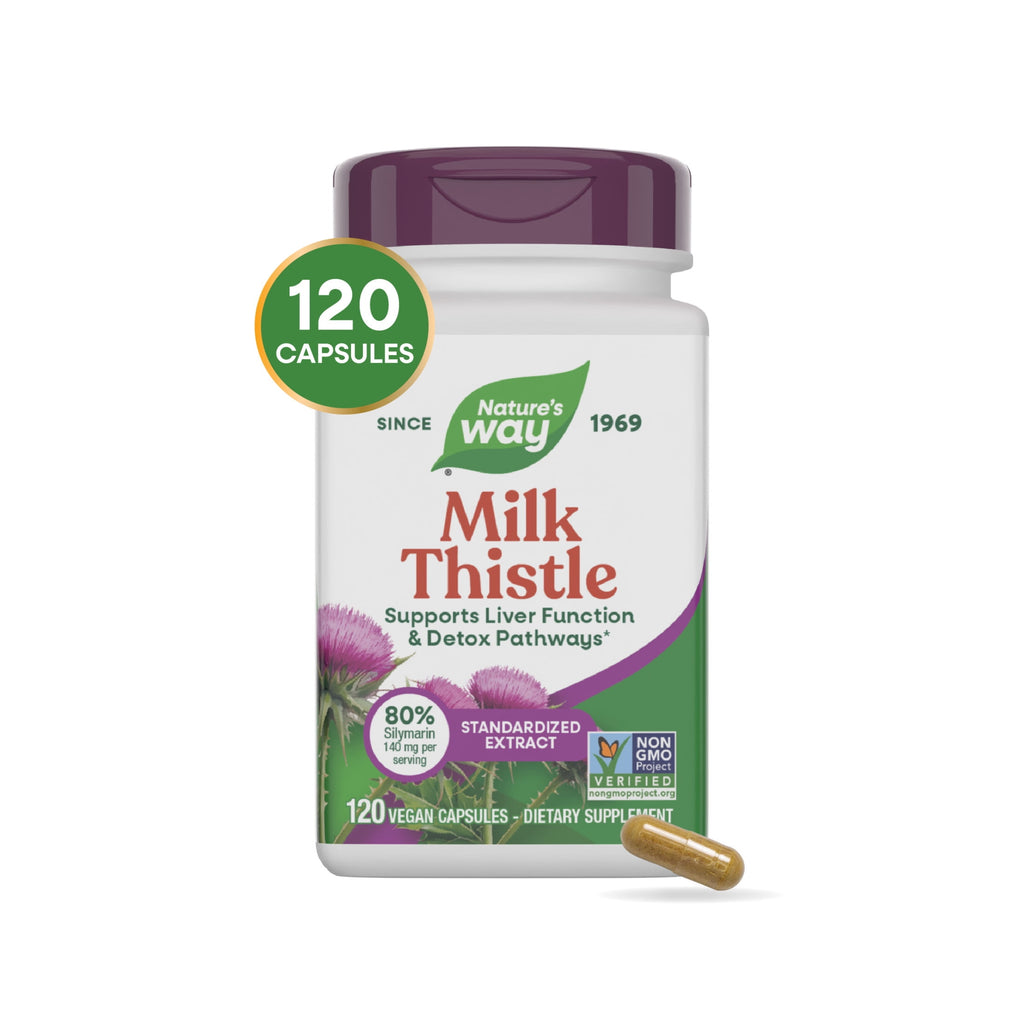 Nature's Way Milk Thistle Capsules, Supports Liver Function*, Unisex, 120ct