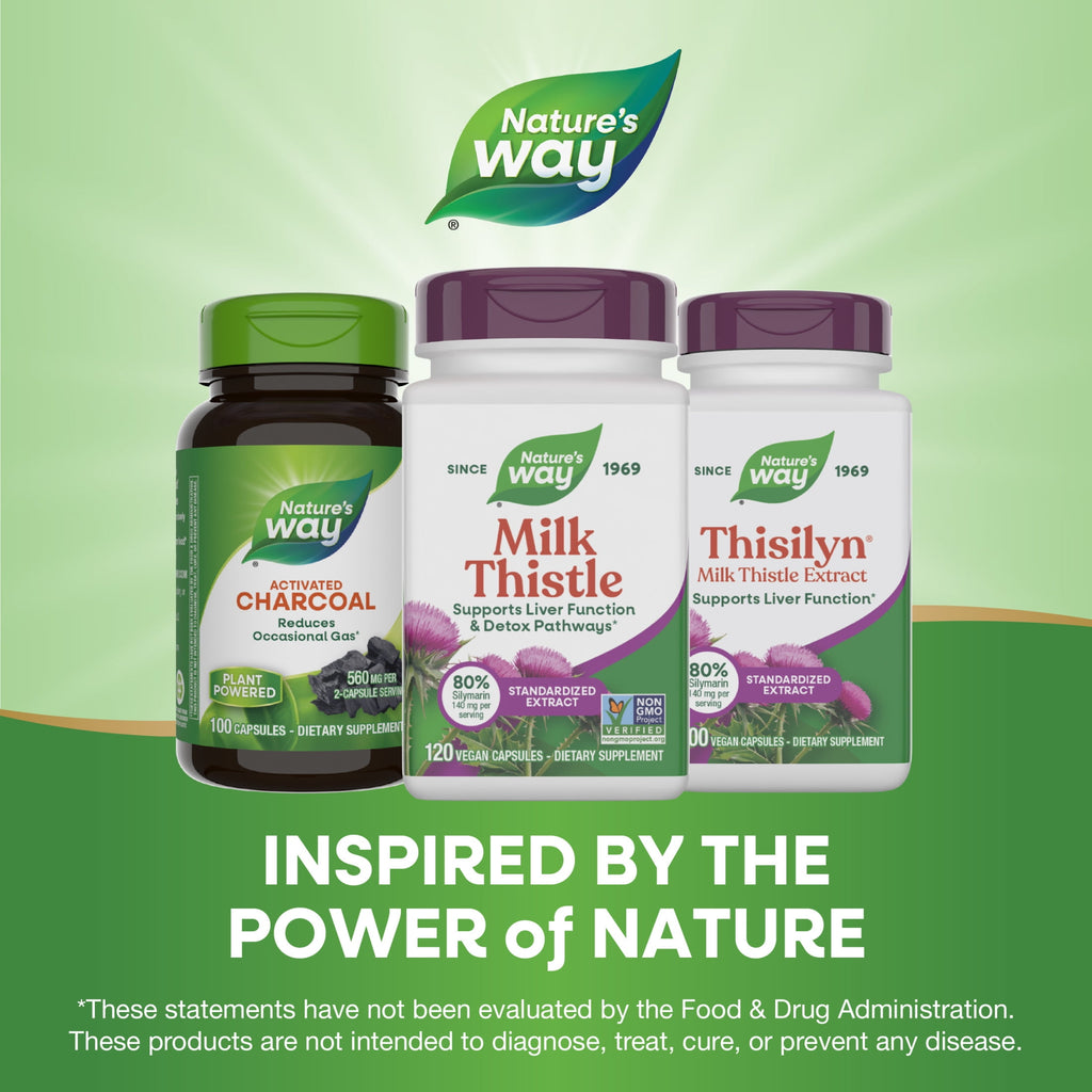 Nature's Way Milk Thistle Capsules, Supports Liver Function*, Unisex, 120ct