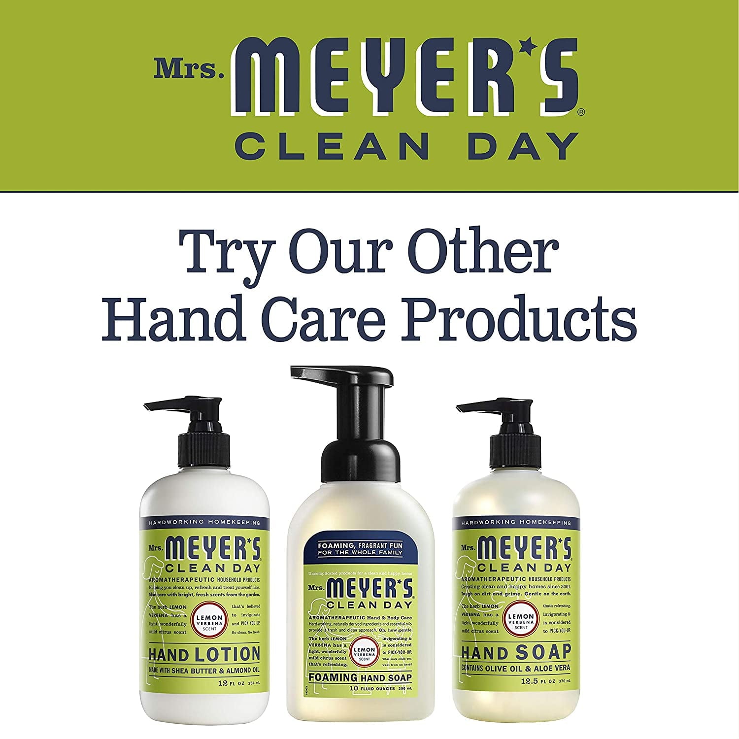 Mrs. Meyer's Clean Day Foaming Hand Soap, Lemon Verbena, 10 oz (Pack of 6)