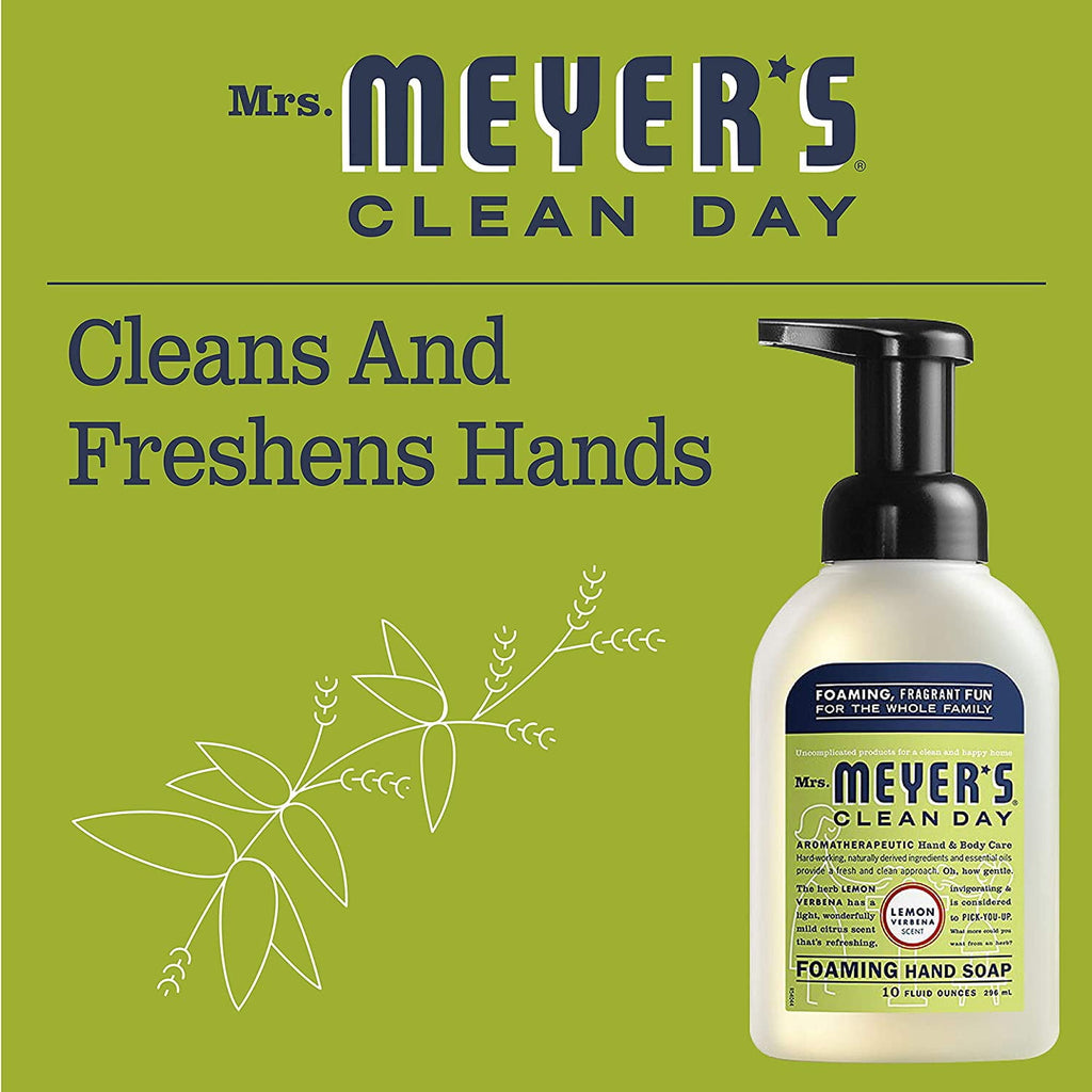 Mrs. Meyer's Clean Day Foaming Hand Soap, Lemon Verbena, 10 oz (Pack of 6)