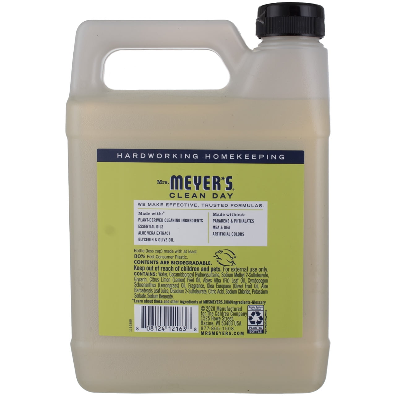 Mrs. Meyers Liquid Hand Soap Refill Lemon Verbena 33 Ounces (4 Pack)