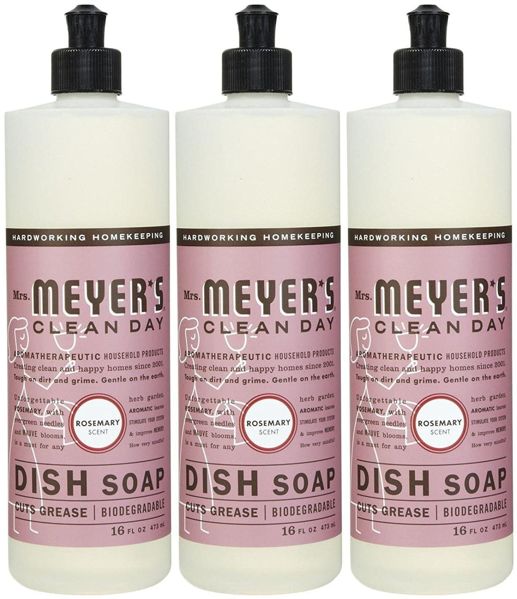 Mrs. Meyer's Clean Day Liquid Dish Soap, Rosemary, 16 Ounce Bottles, 3pk