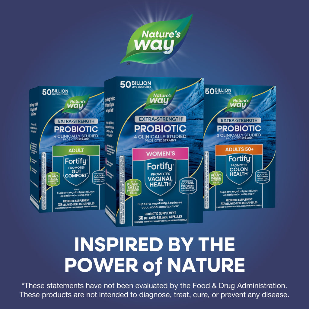 Nature's Way Women's Extra Strength** Fortify Probiotic Capsules, 50 Billion Live Cultures, 30 Count