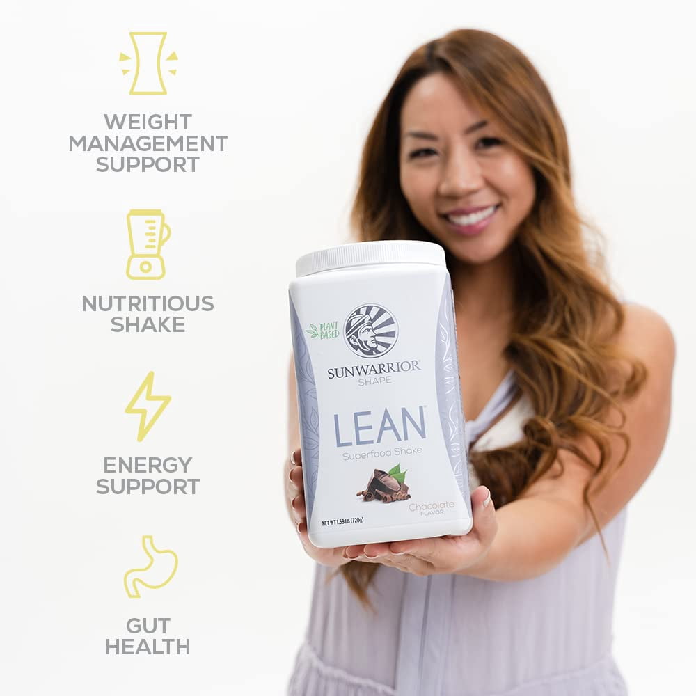 Sunwarrior Lean Vegan Chocolate Protein Powder | Plant-Based Superfood Shake, Chocolate, 720g