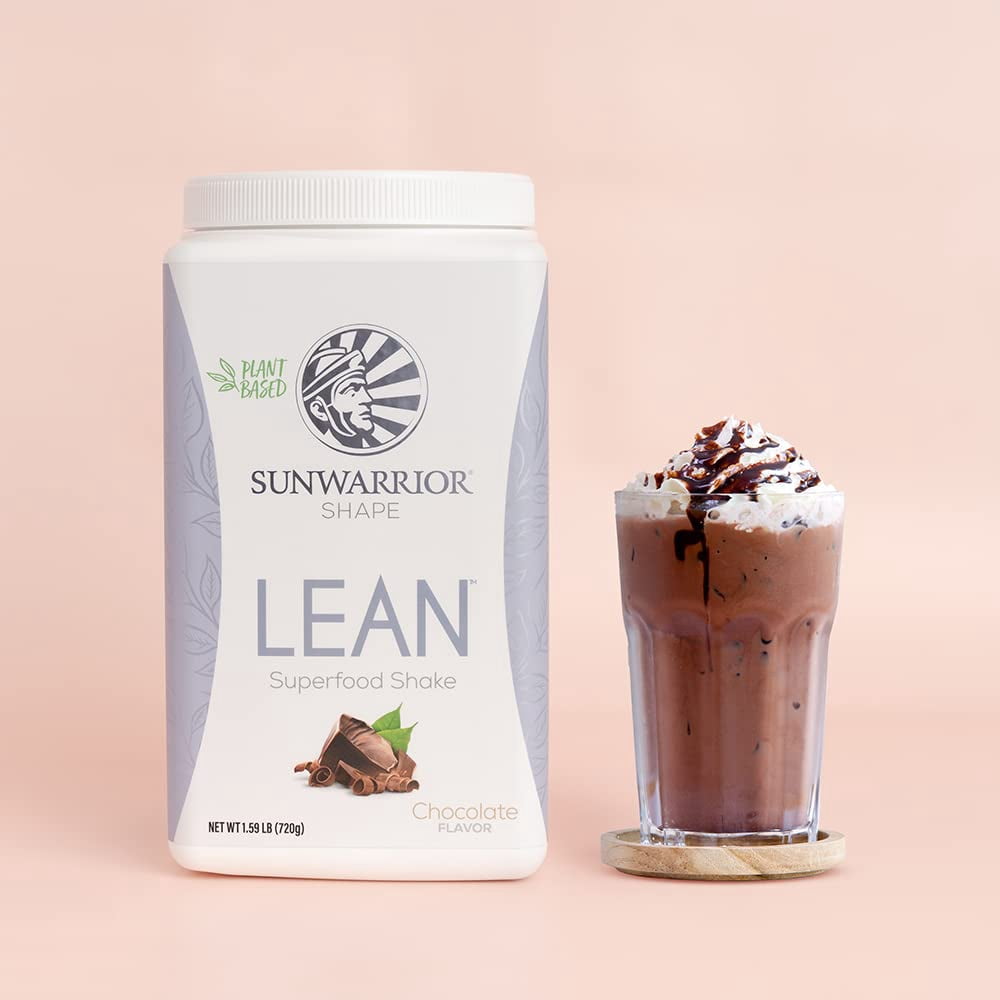 Sunwarrior Lean Vegan Chocolate Protein Powder | Plant-Based Superfood Shake, Chocolate, 720g