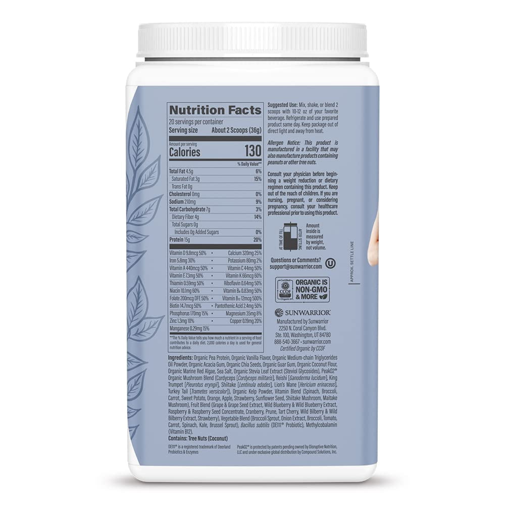 Sunwarrior Lean Vegan Chocolate Protein Powder | Plant-Based Superfood Shake, Chocolate, 720g