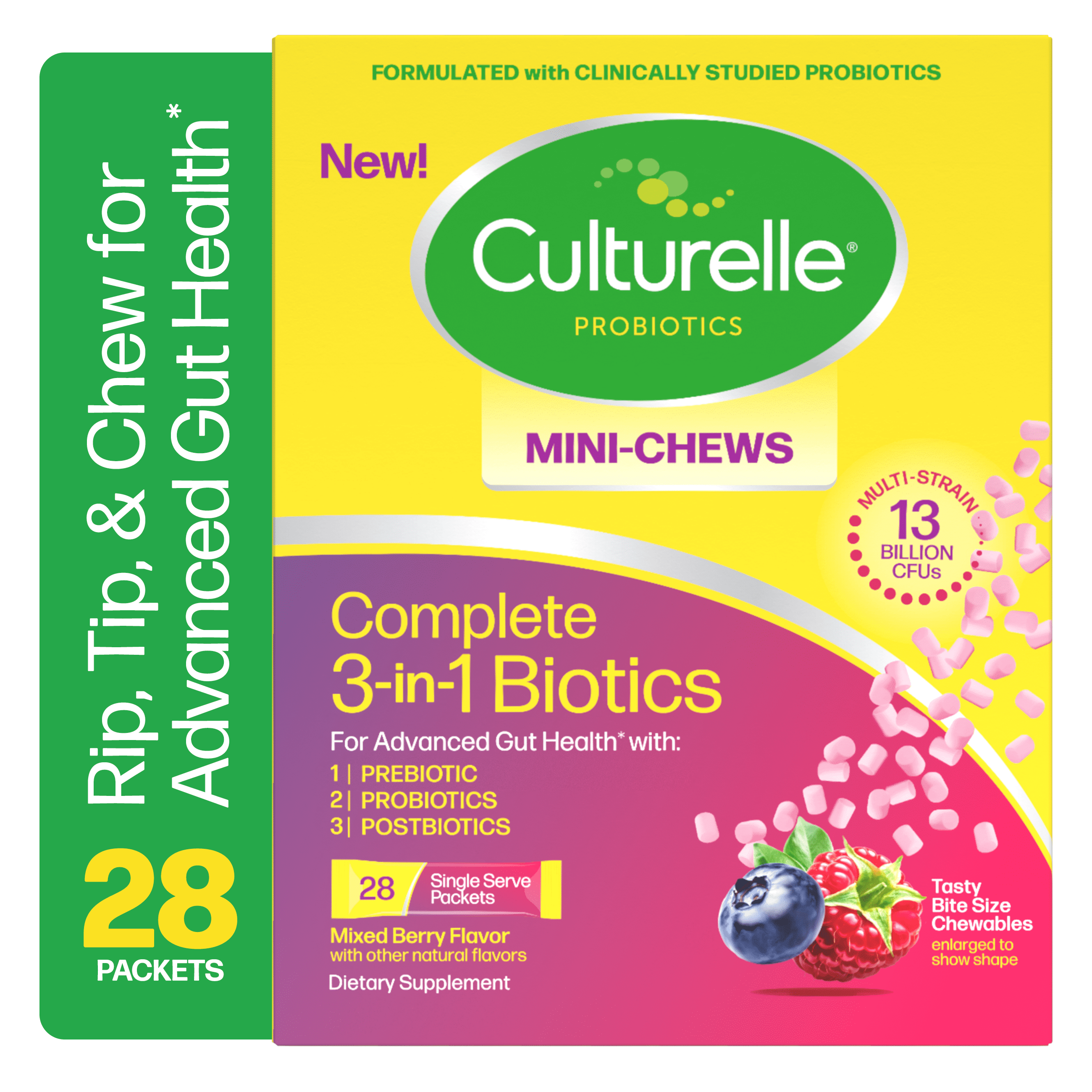 Culturelle Complete 3-in-1 Biotics Mini Chews 28ct