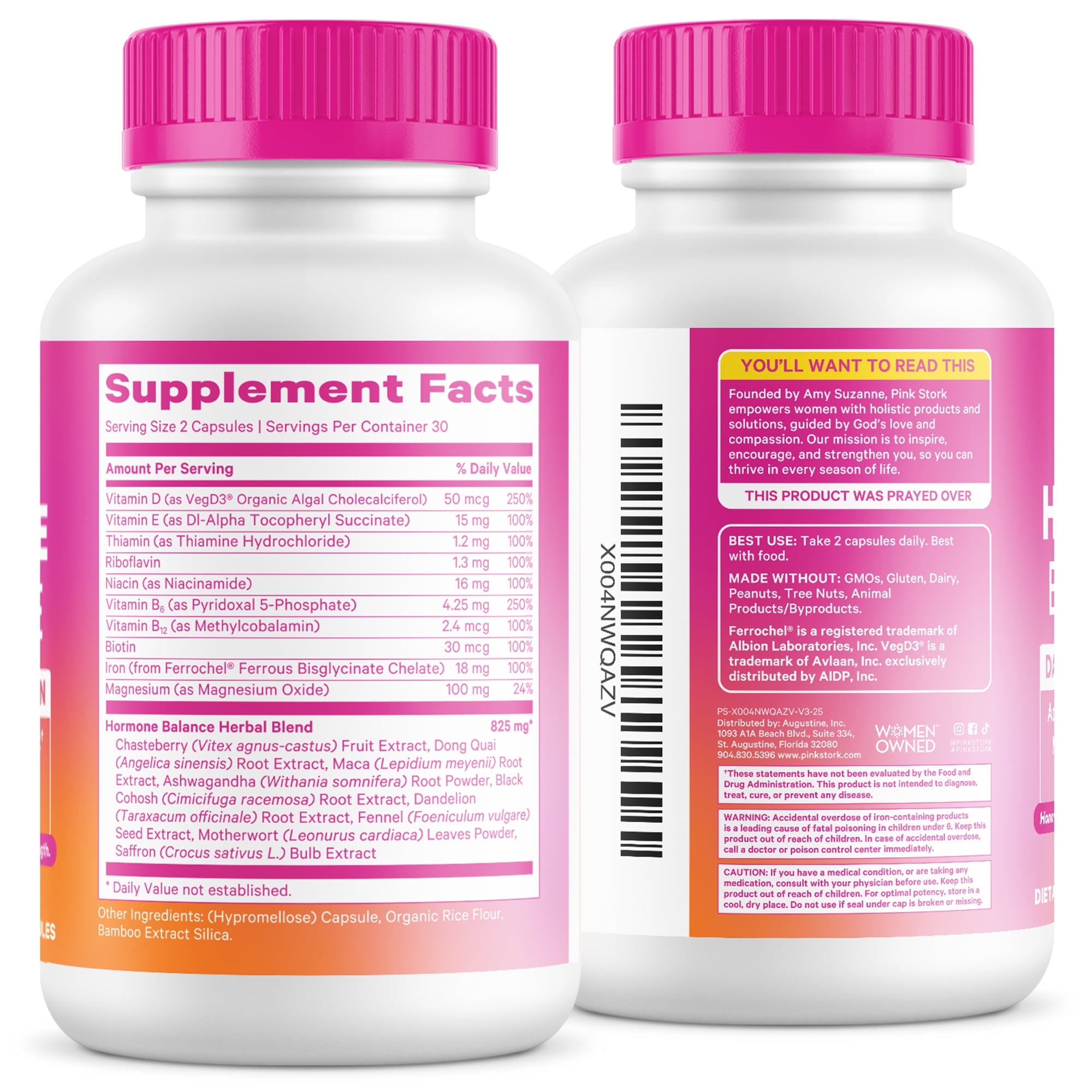 Pink Stork Hormone Balance Multivitamin- Hormone Balance for Women, Vitex + Saffron- 60 Capsules