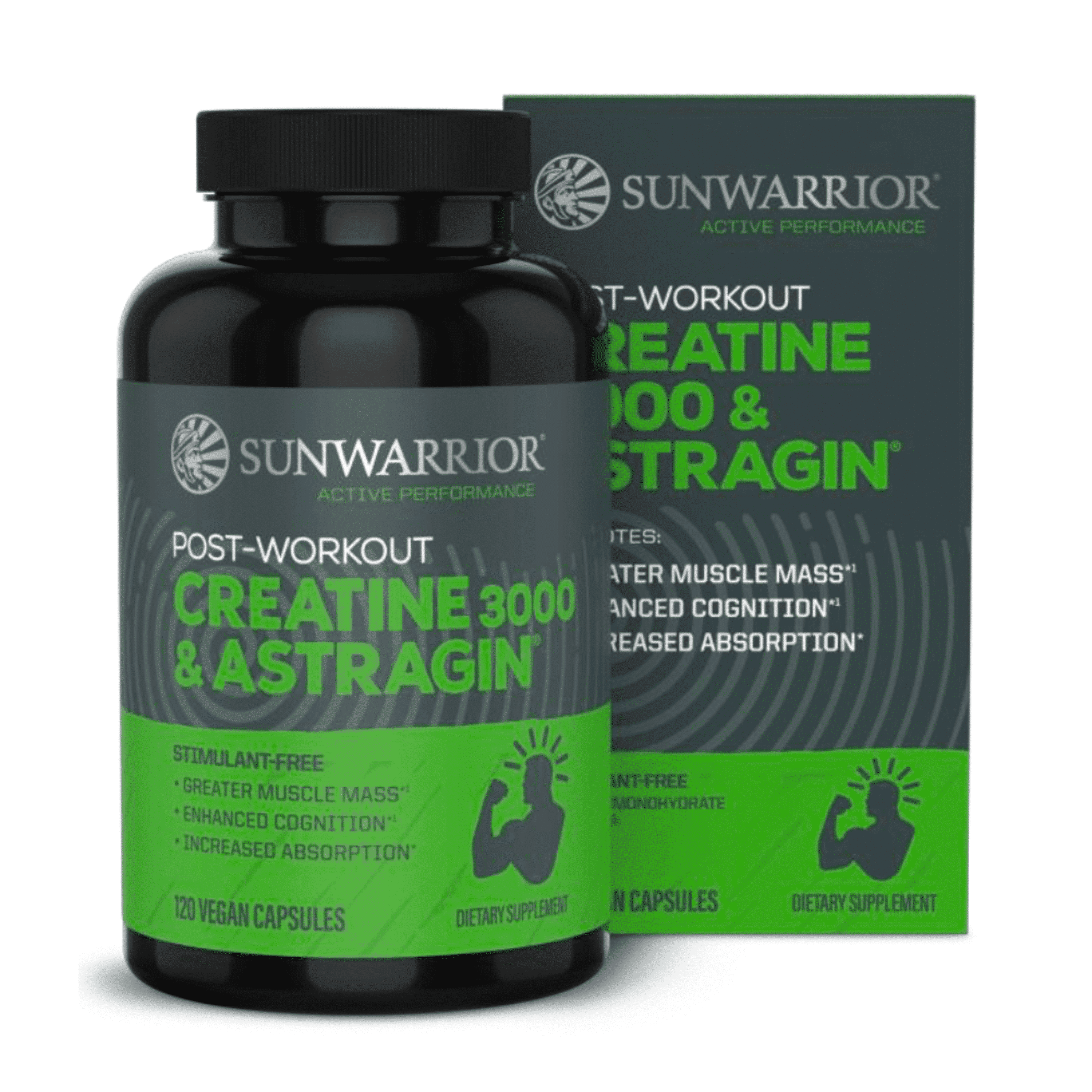 Sunwarrior Active Performance AstraGin &amp; Creatine Monohydrate Capsules, Unflavored, 120 Count