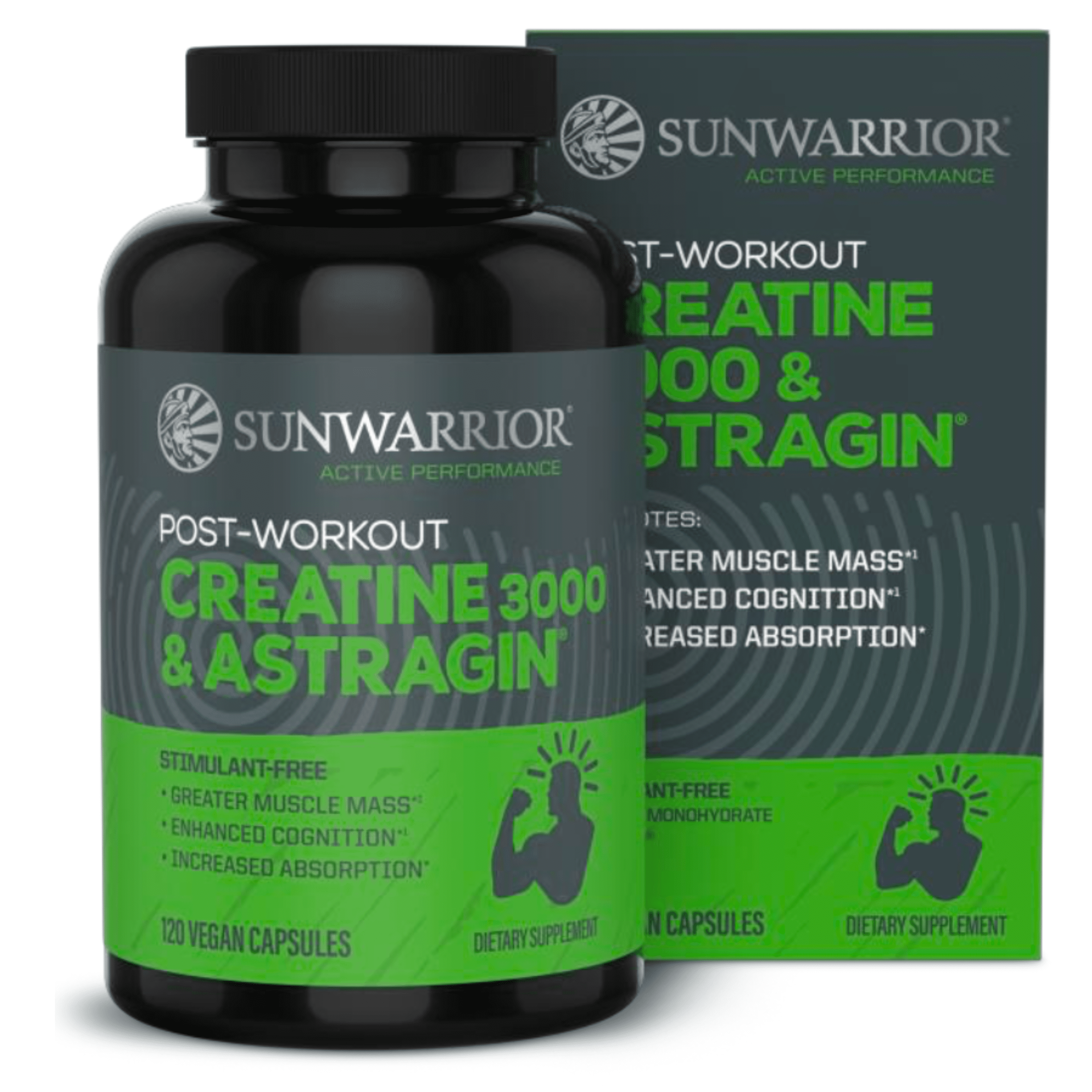 Sunwarrior Active Performance AstraGin &amp; Creatine Monohydrate Capsules, Unflavored, 120 Count