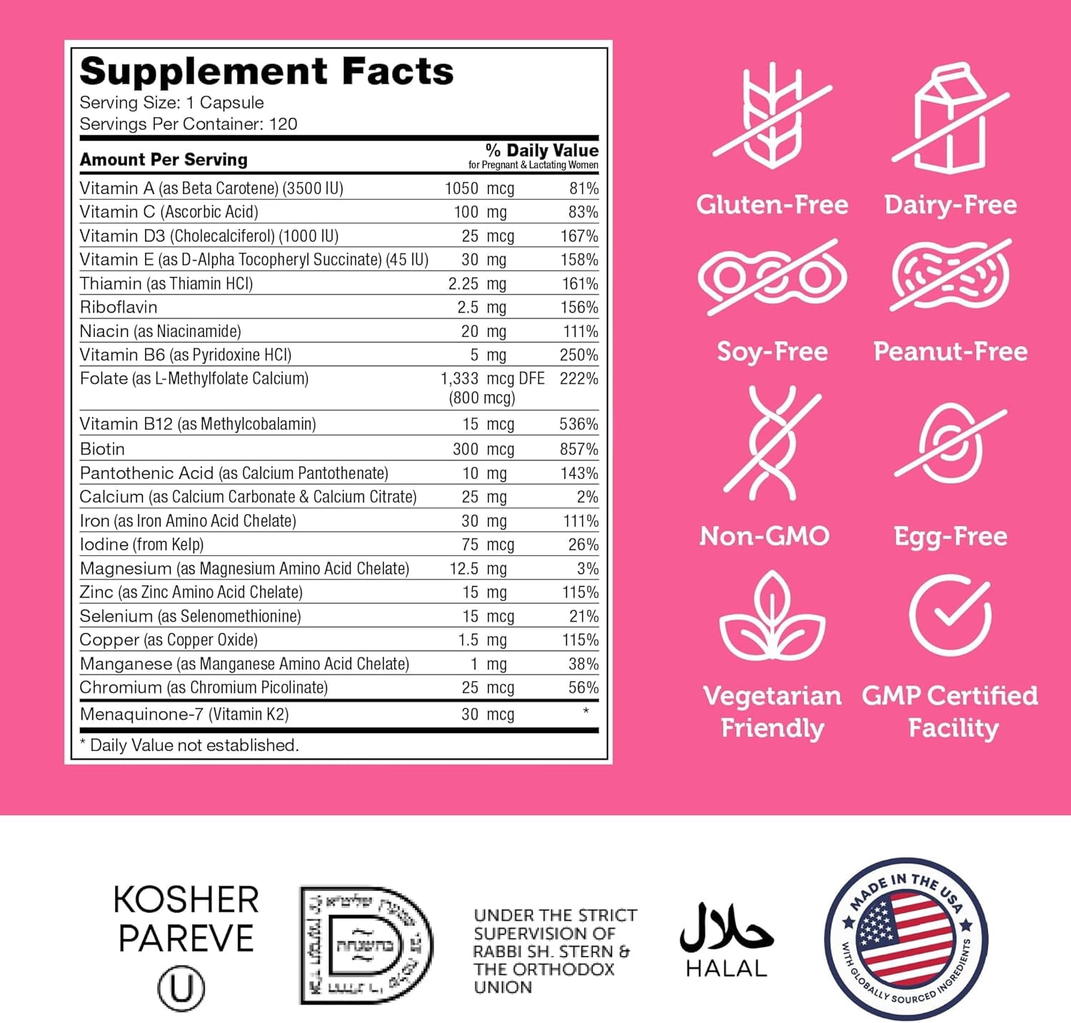 Total One Prenatal, 120 Capsules, Zahler