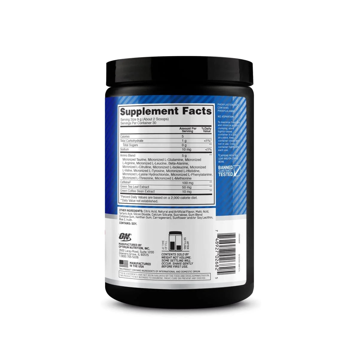 Optimum Nutrition, Essential Amino Energy, Powder, Blue Raspberry, 30 Servings