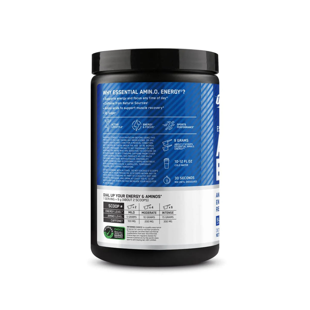 Optimum Nutrition, Essential Amino Energy, Powder, Blue Raspberry, 30 Servings