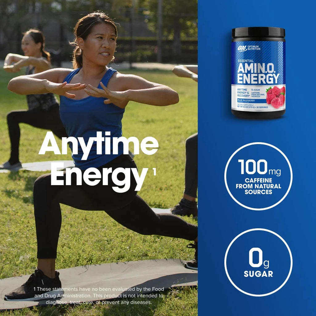 Optimum Nutrition, Essential Amino Energy, Powder, Blue Raspberry, 30 Servings