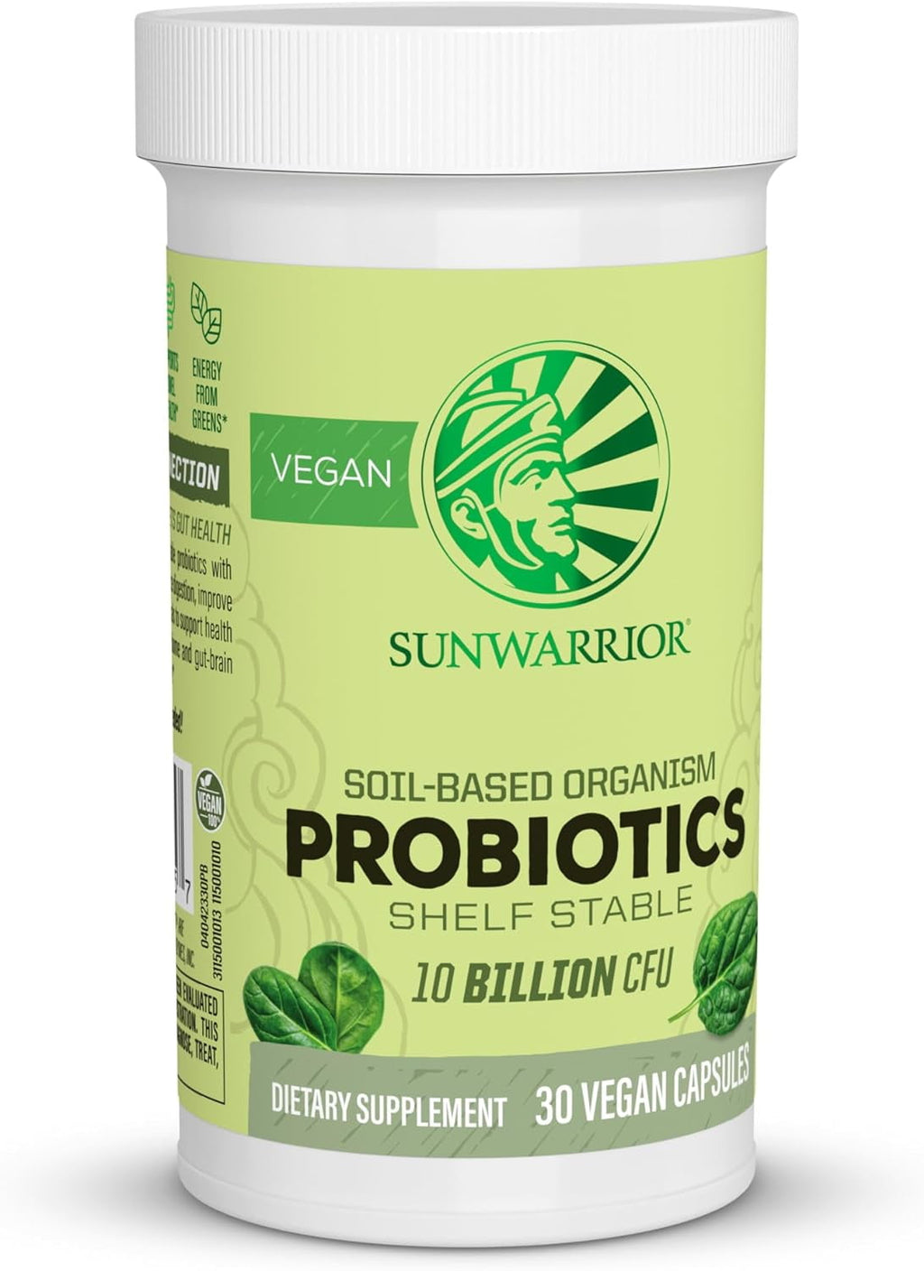 Sunwarrior Organic Soil-Based Probiotics|10 Billion CFU for Digestive Health, 30 CT
