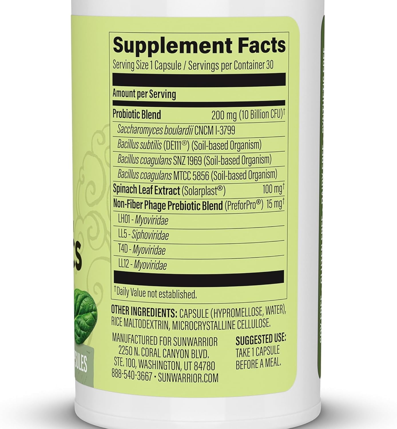 Sunwarrior Organic Soil-Based Probiotics|10 Billion CFU for Digestive Health, 30 CT