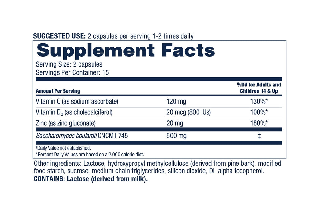 Florastor Select Unisex Daily Probiotic &amp; Immune Support Supplement Capsules, 30 Count