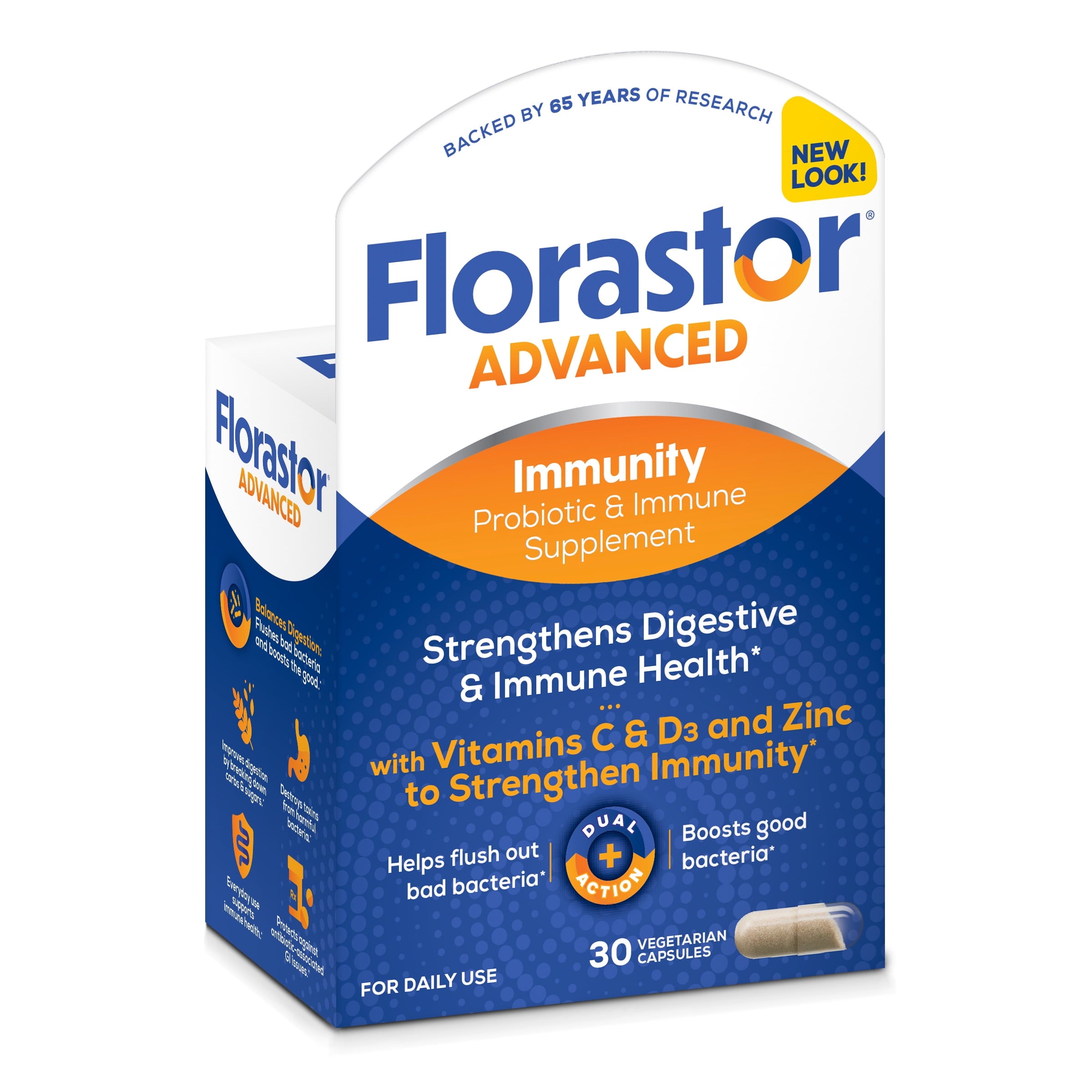 Florastor Select Unisex Daily Probiotic &amp; Immune Support Supplement Capsules, 30 Count