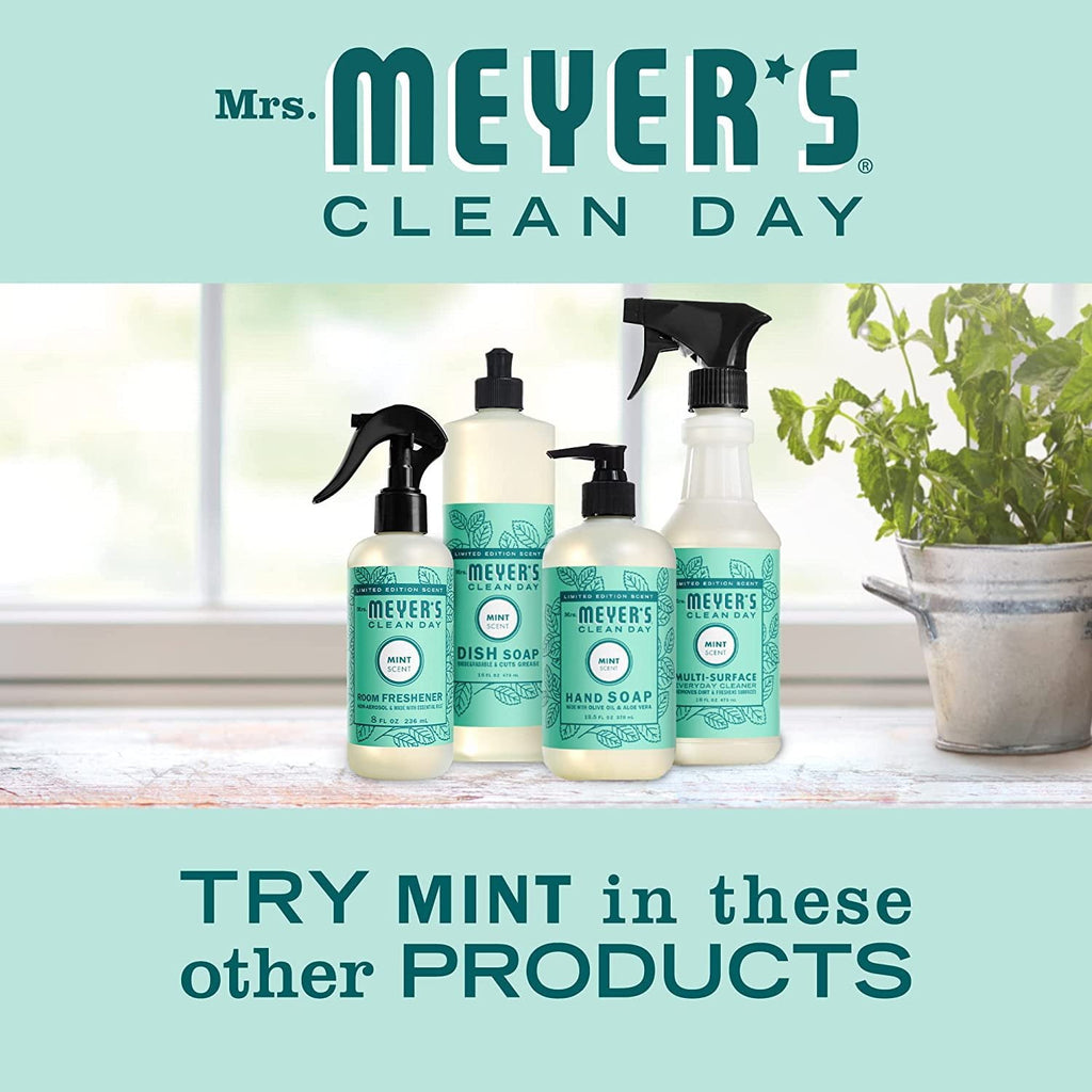 Mrs. Meyer's Clean Day Liquid Hand Soap, Cruelty Free and Biodegradable Hand Wash Formula Made with Essential Oils, Mint Scent, 12.5 oz Bottle (Pack of 6)