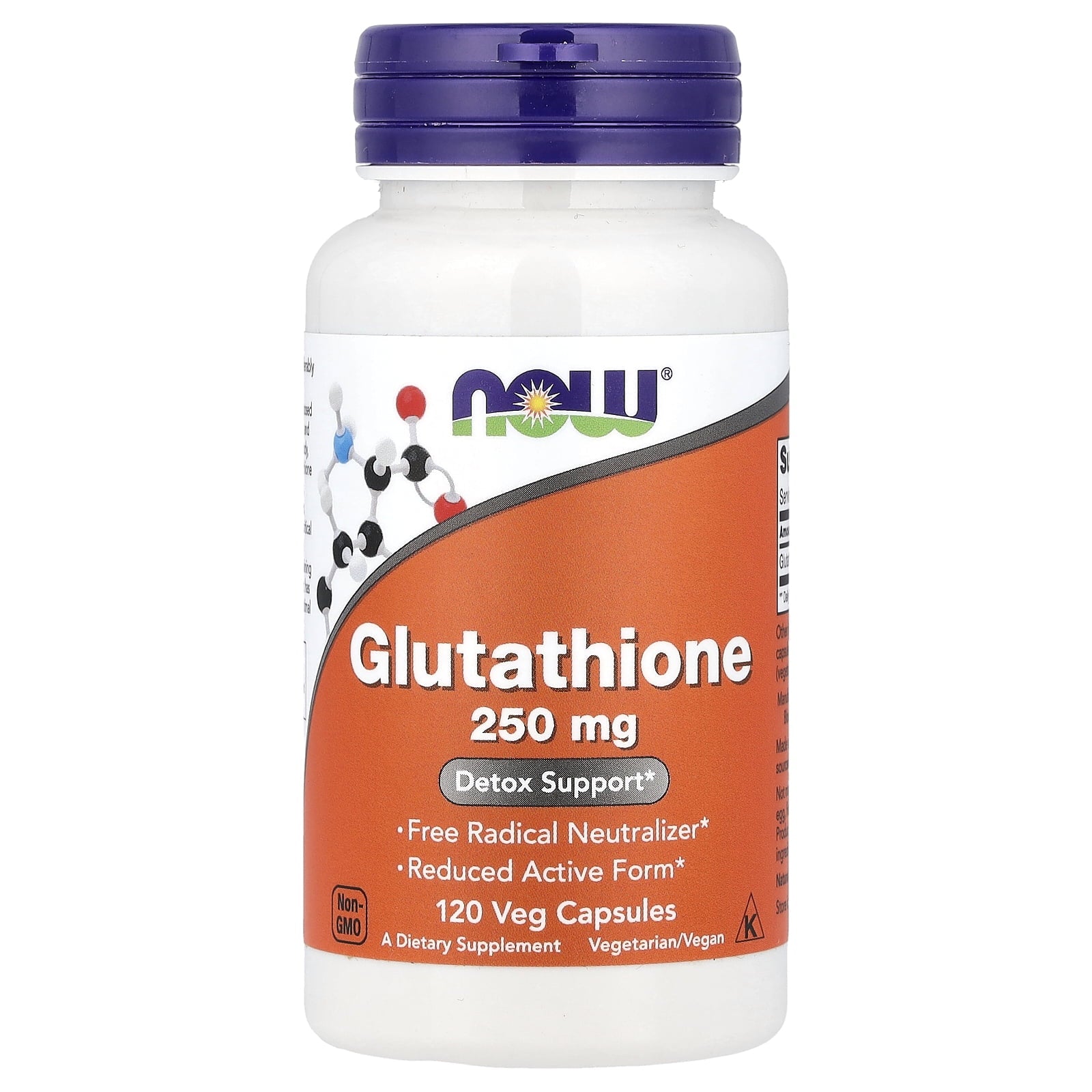 NOW Foods Glutathione, 250 mg, 120 Veg Capsules