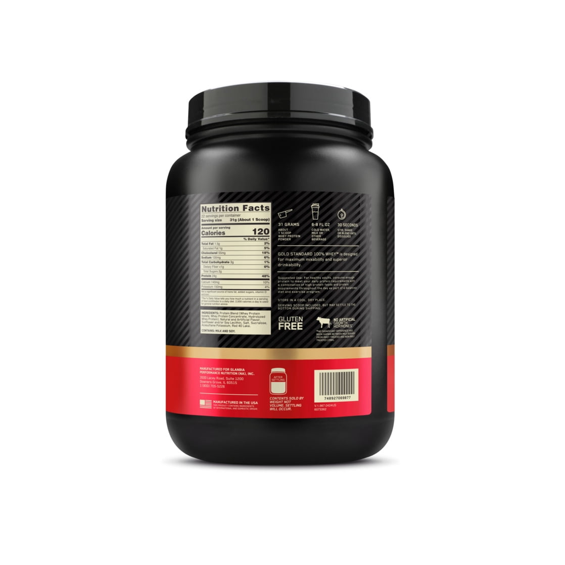 Optimum Nutrition Gold Standard 100% Whey Protein Powder, Fruity Cereal, 1.5 lb Tub, 22 Servings