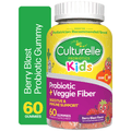 Culturelle Probiotics Kids Veggie Fiber + Probiotic Daily Gummies Supplement, Immunity &amp; Digestion Support for Children, Berry Blast Flavor, 60 Count