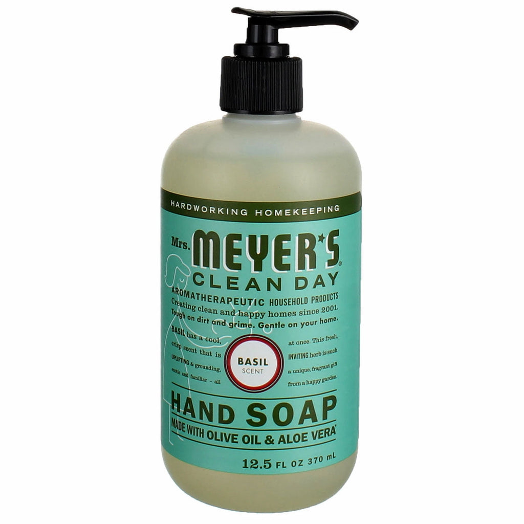 Mrs. Meyers Clean Day Hand Soap, Basil 12.50 oz (Pack of 6)