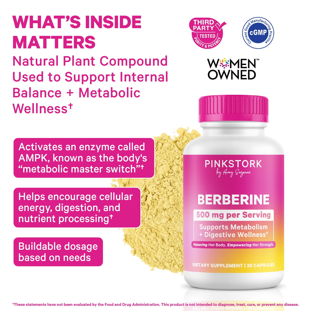 Pink Stork Berberine Capsule Metabolism Support for Women- 30 Capsules