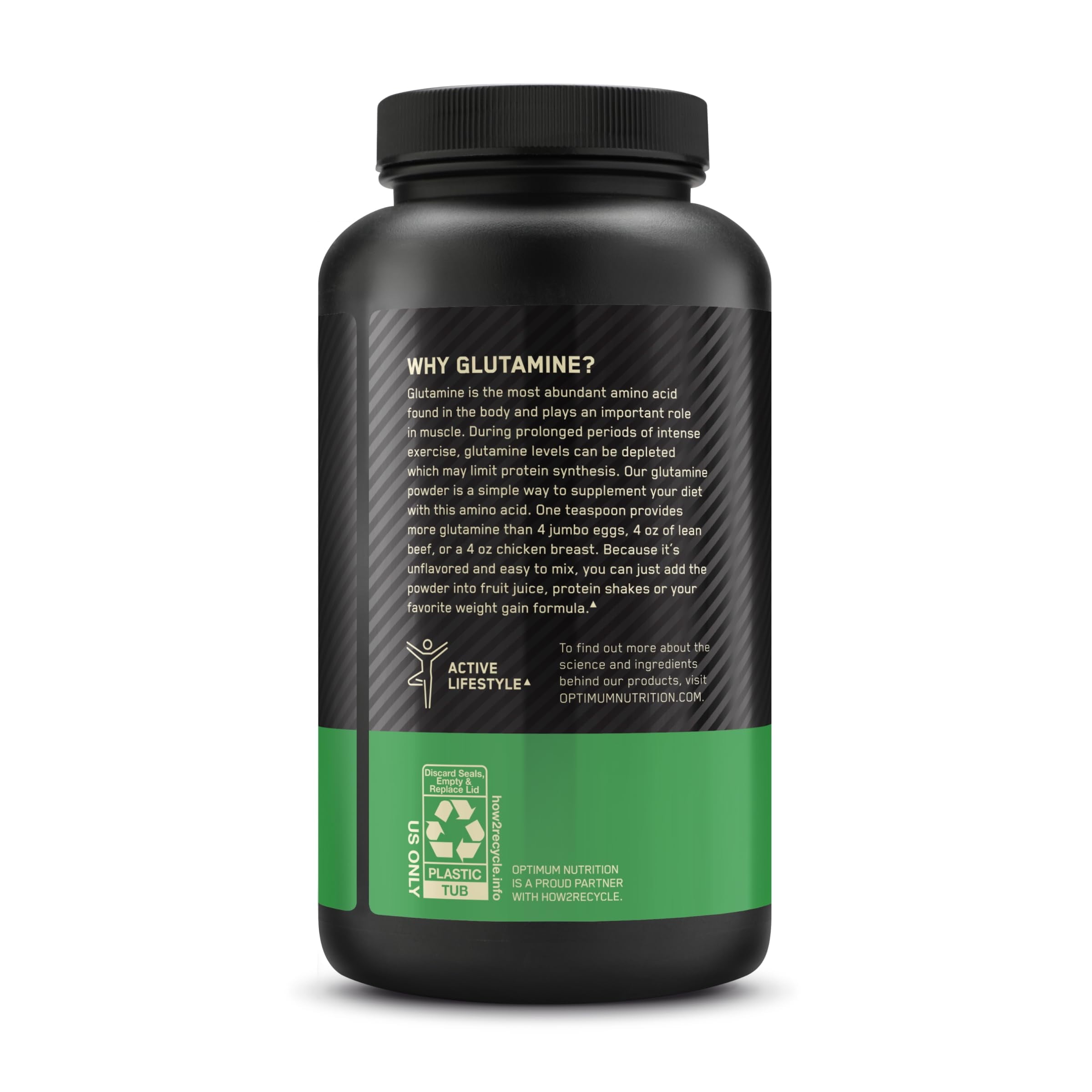 Optimum Nutrition, Glutamine Powder, Unflavored, 10.6 oz, 58 Servings