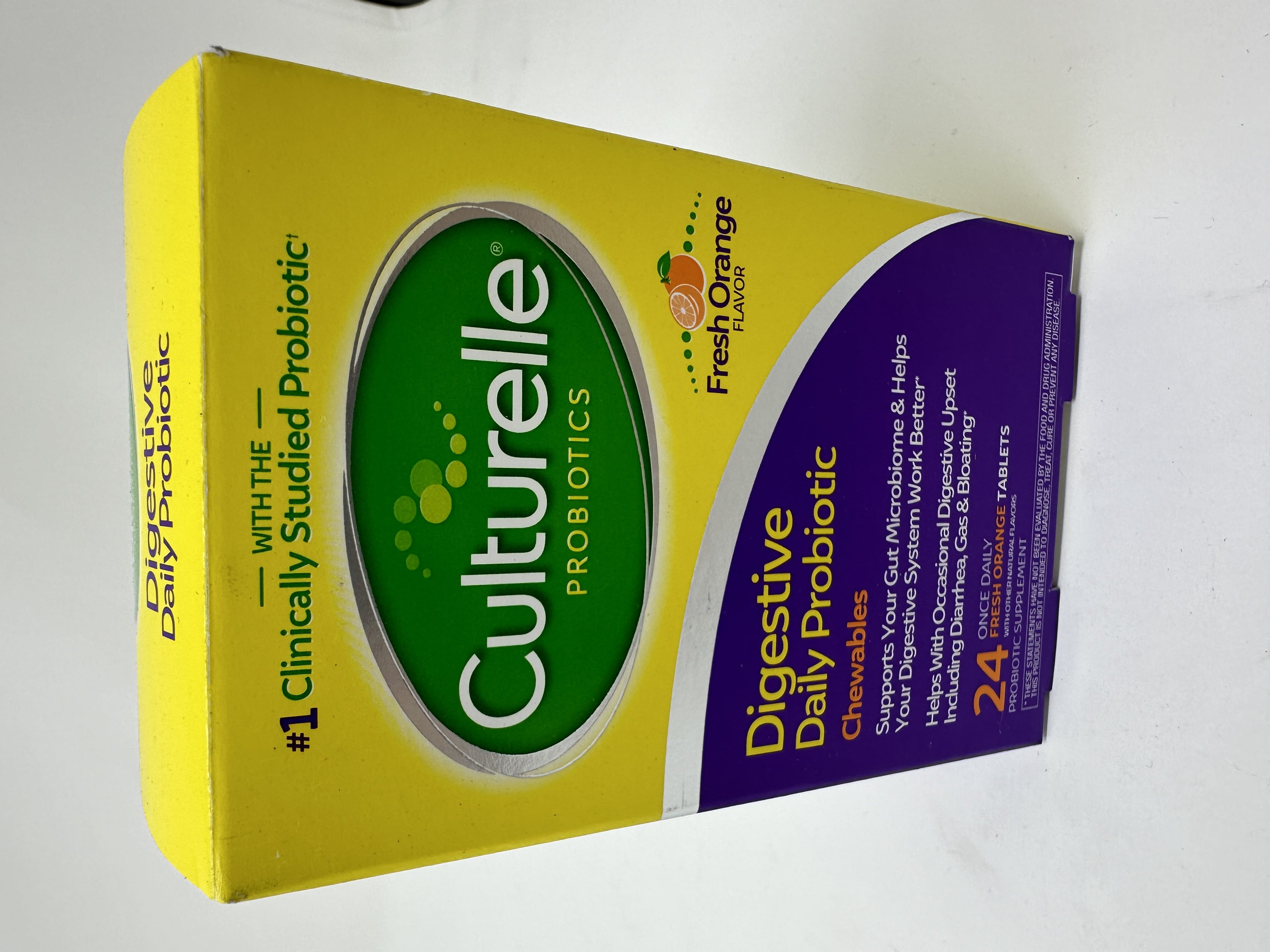 Culturelle Probiotics Digestive Health Lactobacillus Fresh Orange, 24 ct