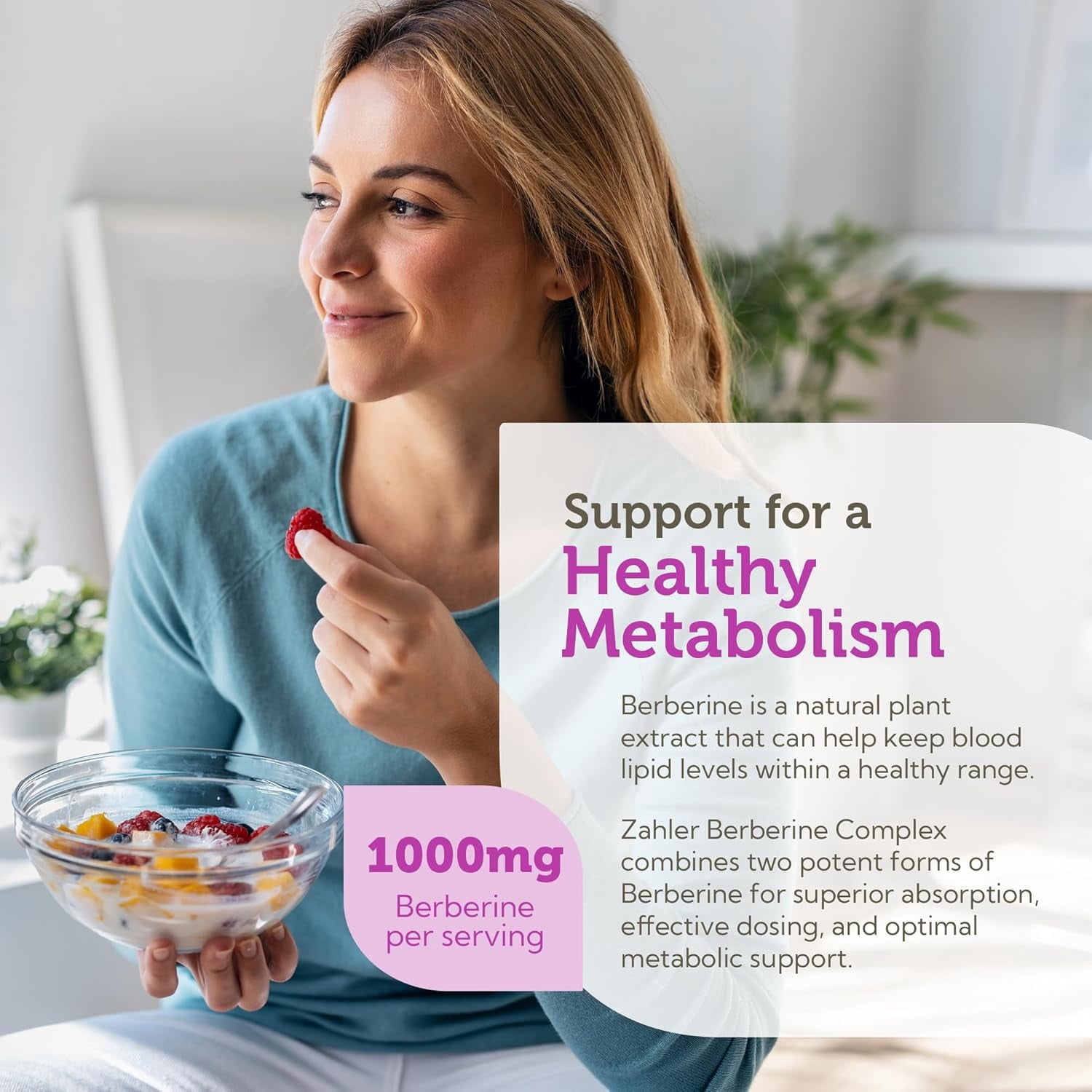 Zahler Berberine Supplement 1000mg with Clinically Evaluated Berbevis Complex and Berberine HCl - Barberry Supplements for Metabolism Glucose and Weight loss Support for Adults (60)