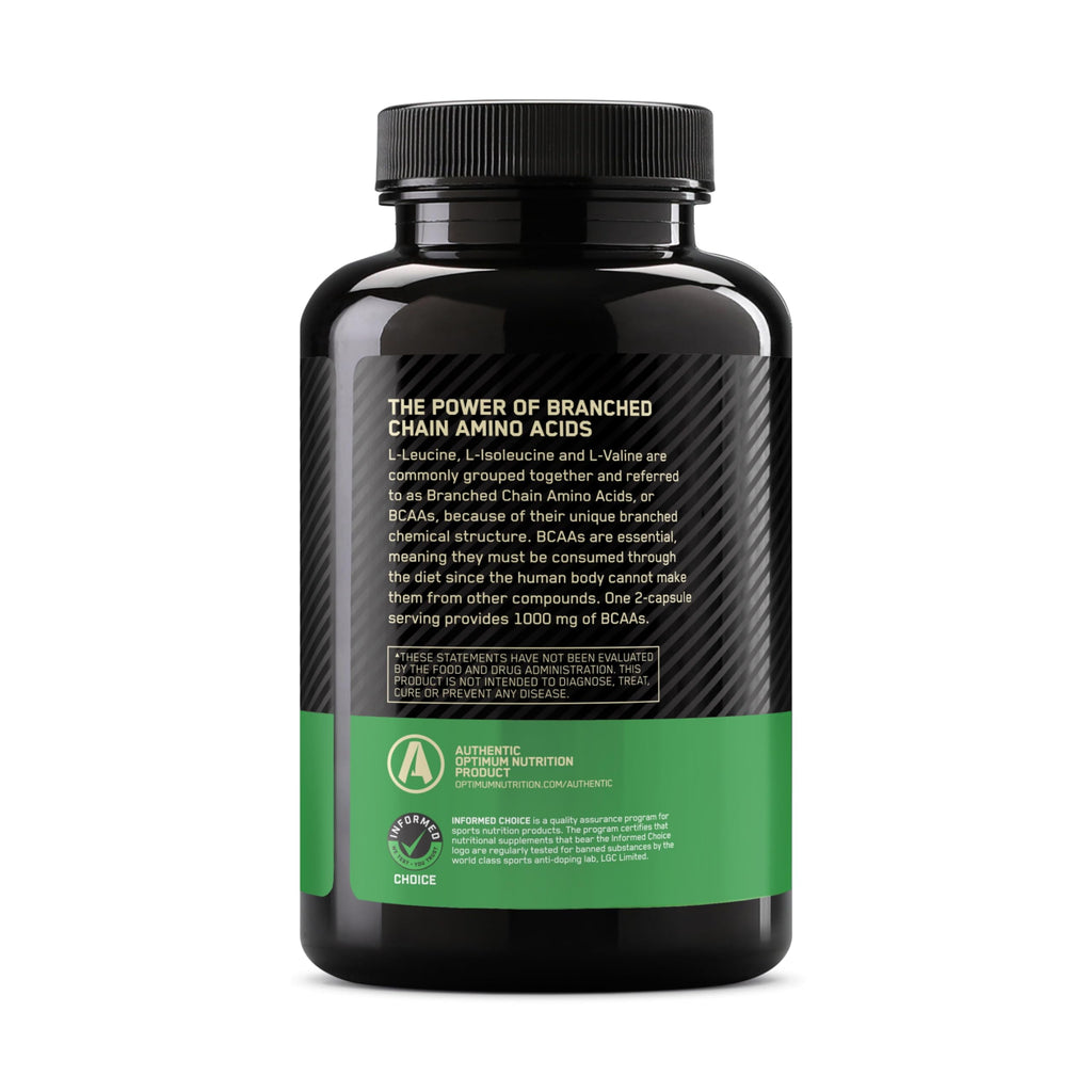 Optimum Nutrition Instantized BCAA Capsules, 1000mg, 400 Count, 200 Servings