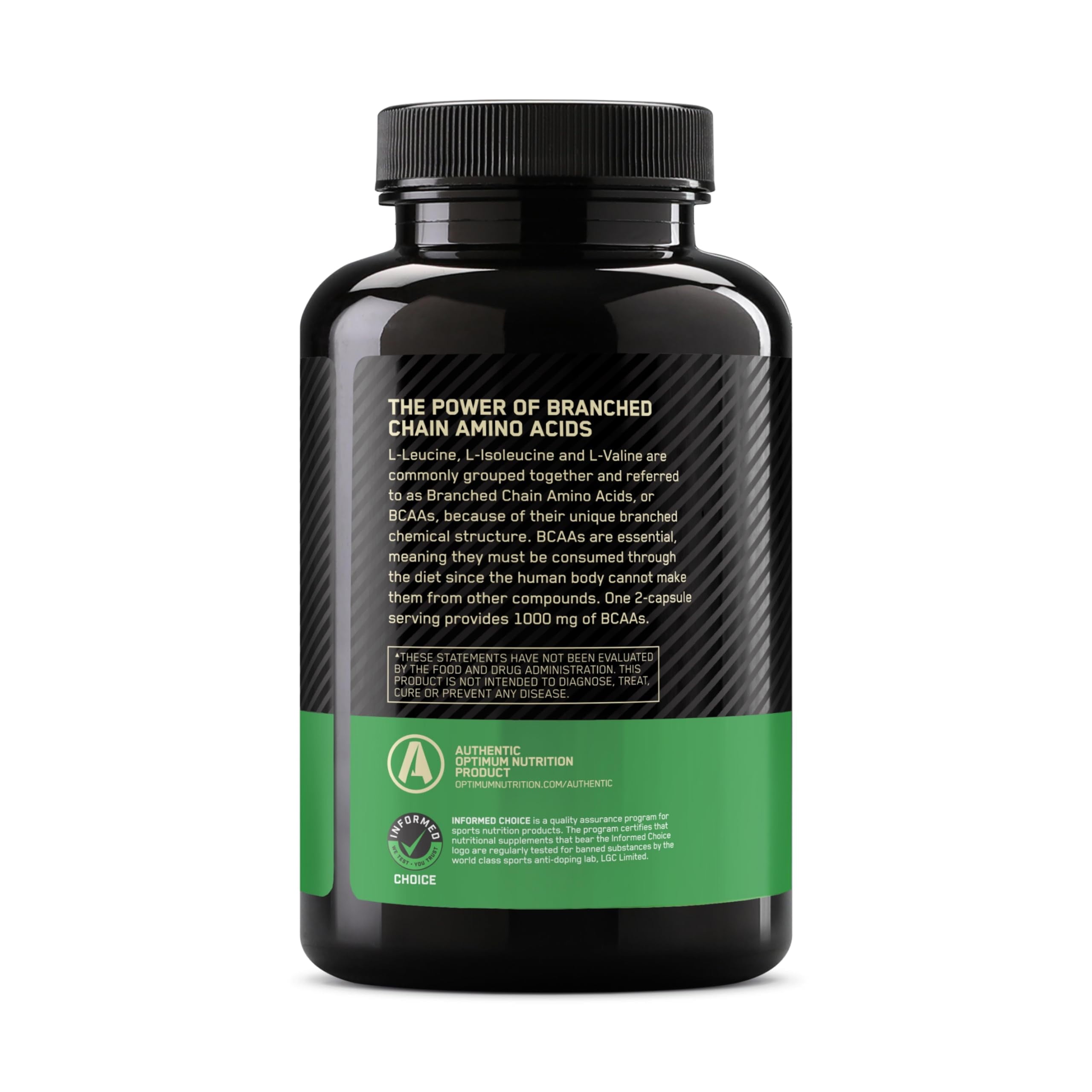 Optimum Nutrition Instantized BCAA Capsules, 1000mg, 400 Count, 200 Servings