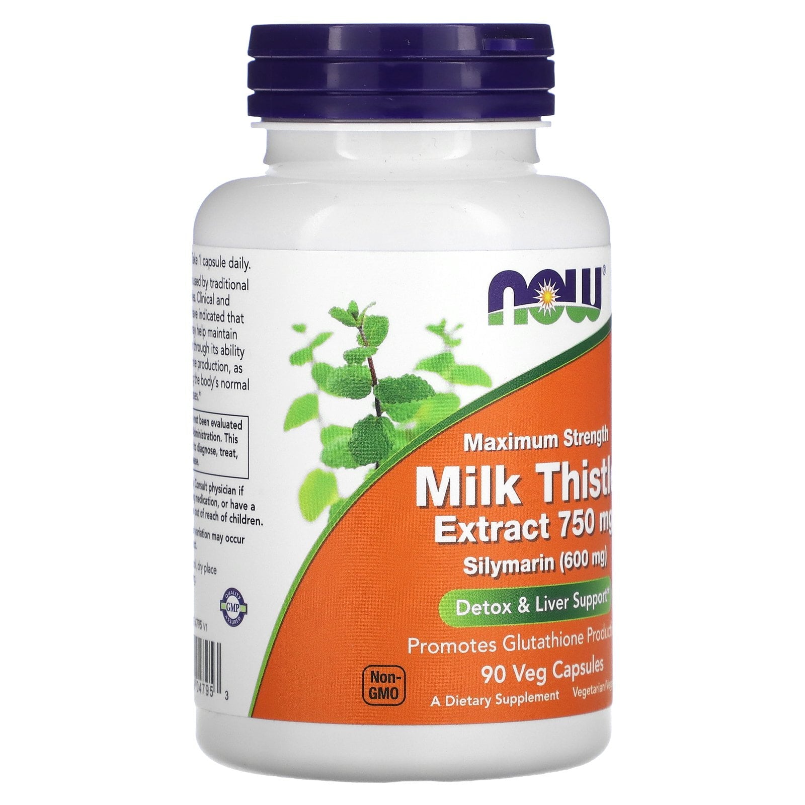 NOW Foods Milk Thistle Extract 750 mg Silymarin (600 mg), Maximum Strength - 90 Veg Capsules