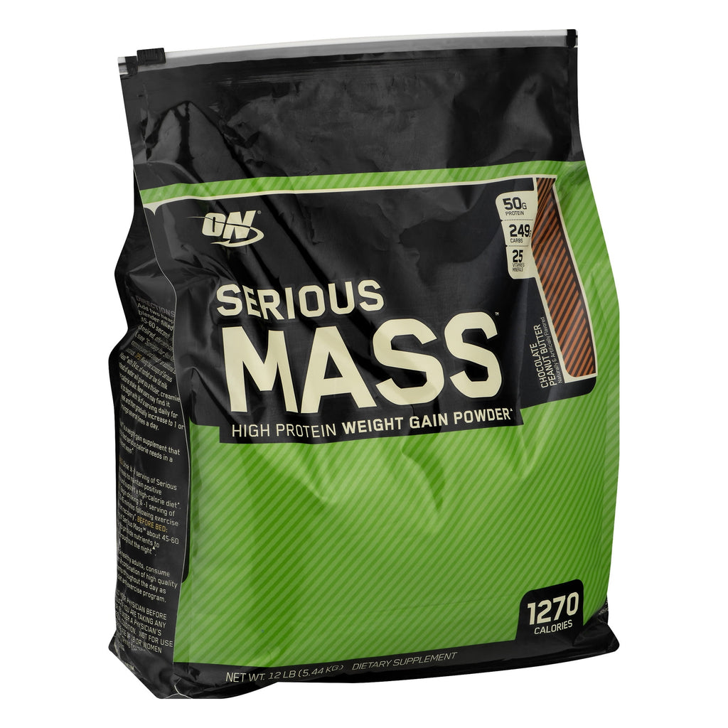 Optimum Nutrition Serious Mass Protein Powder, Strawberry, 50g Protein, 6 Lb
