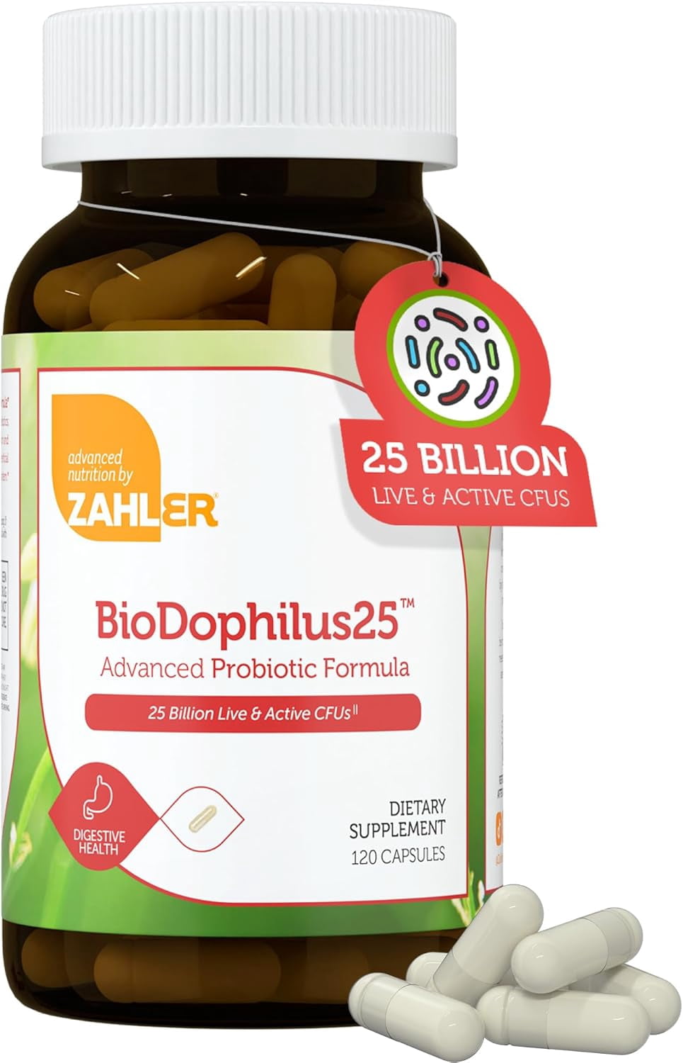Zahler BioDophilus25, Advanced Probiotic Formula, 25 Billion CFU, 120 Capsules, Probiotic, Probiotics, Probiotic Supplement