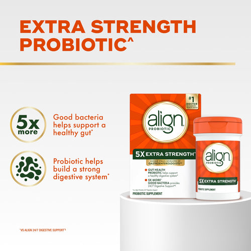 Align Probiotic Extra Strength, 5X More Good Bacteria^, 21 Capsules