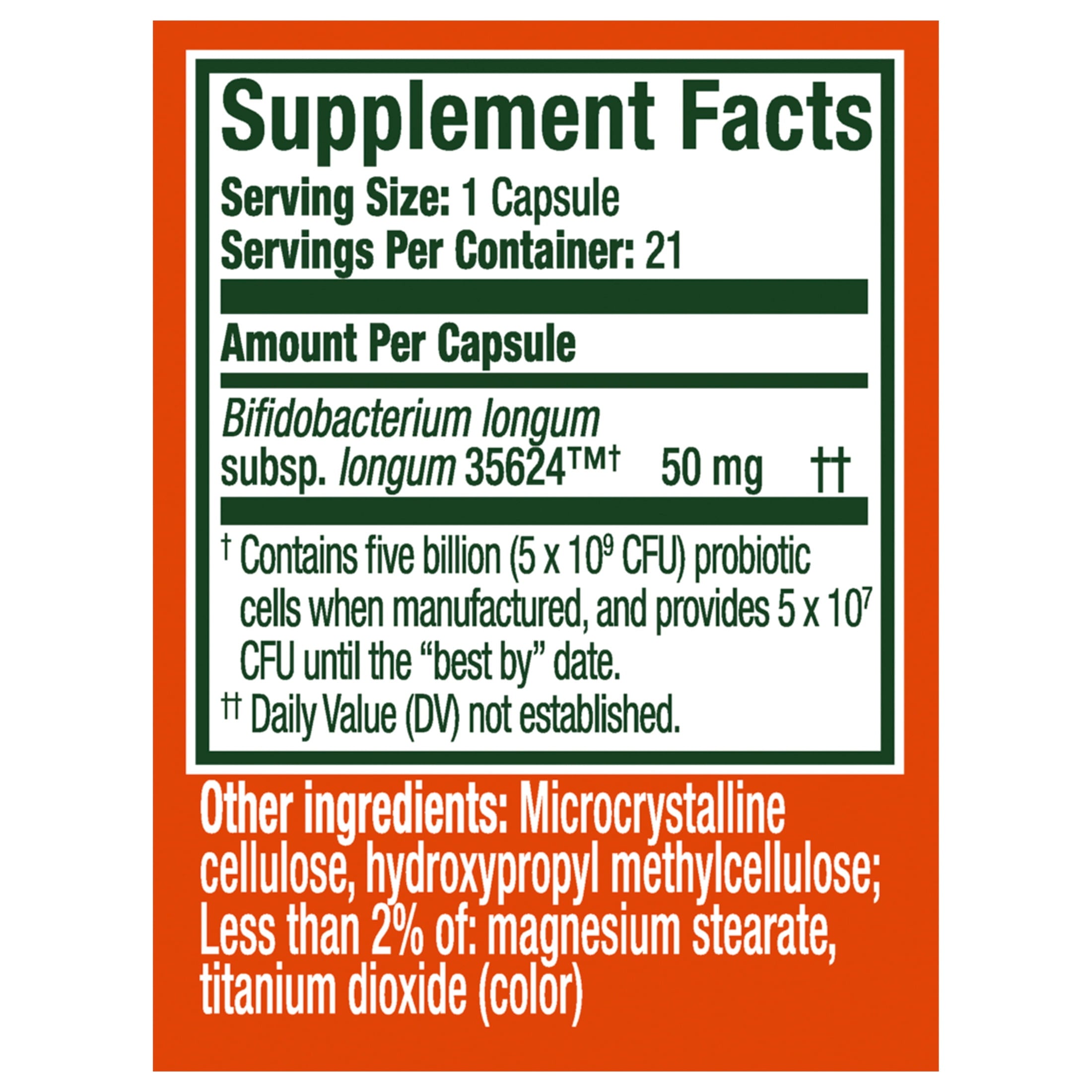 Align Probiotic Extra Strength, 5X More Good Bacteria^, 21 Capsules