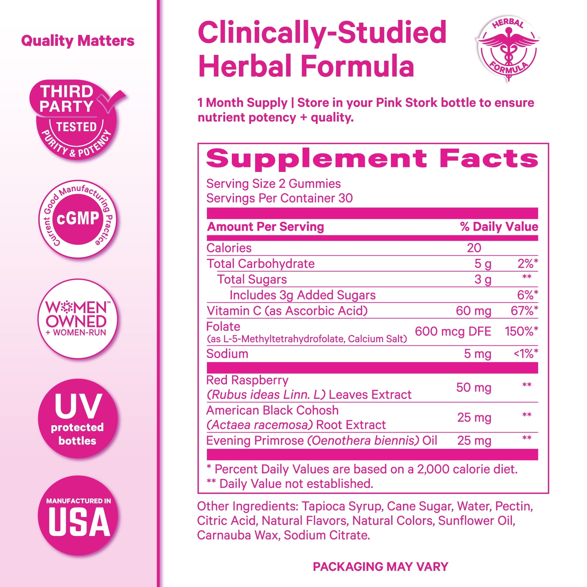 Pink Stork Hormone Balance Gummies for Women - 60 Gummy