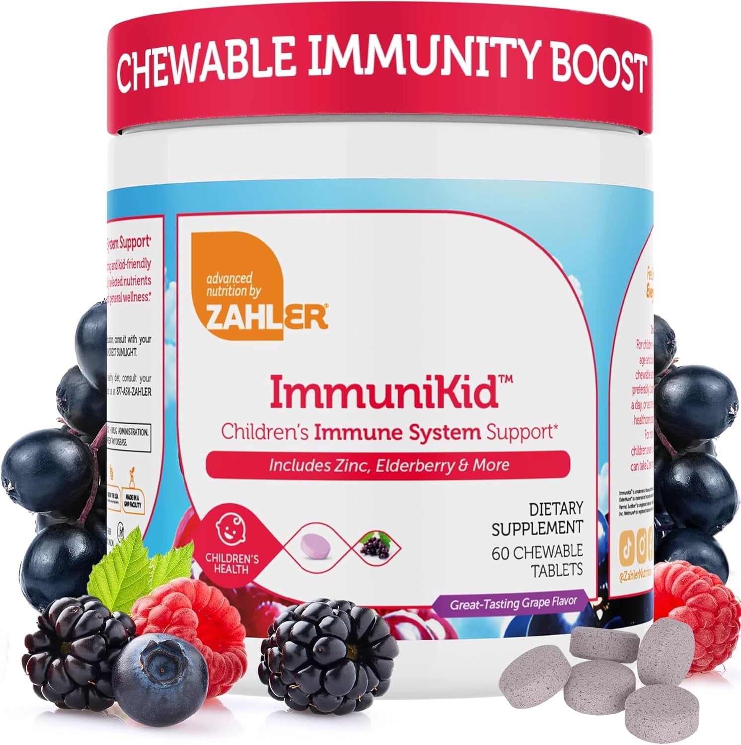 Zahler ImmuniKid, Immune Support Supplement, 60 Chewable Tablets