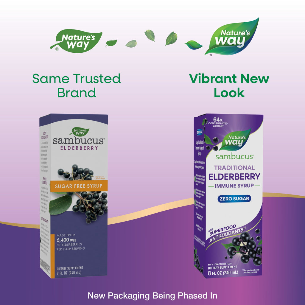 Nature's Way Sambucus Sugar-Free Elderberry Syrup, Traditional Immune Support*, 8 Fl Oz.