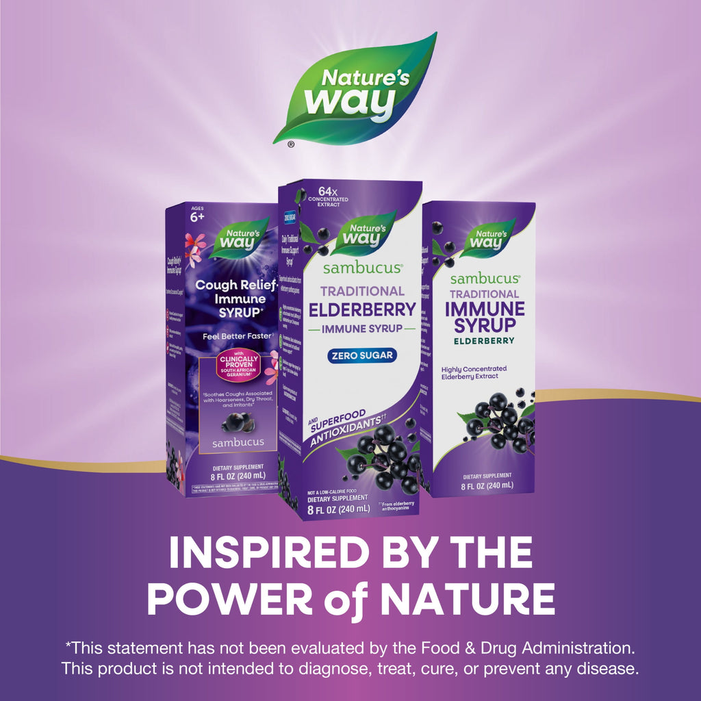 Nature's Way Sambucus Sugar-Free Elderberry Syrup, Traditional Immune Support*, 8 Fl Oz.
