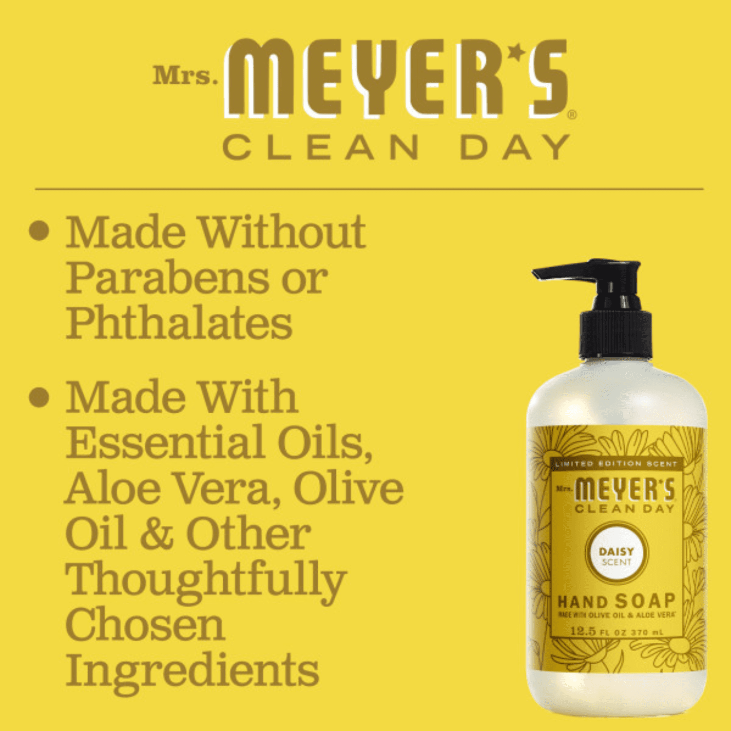 Mrs. Meyer's Liquid Hand Soap, Daisy, 12.5 oz (Pack 3)